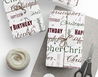 Personalized Birthday Wrapping Paper Roll: Custom Name Gift Wrap