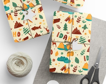 Idaho State Wrapping Paper: Folk Art Scandinavian Style Gift Wrap
