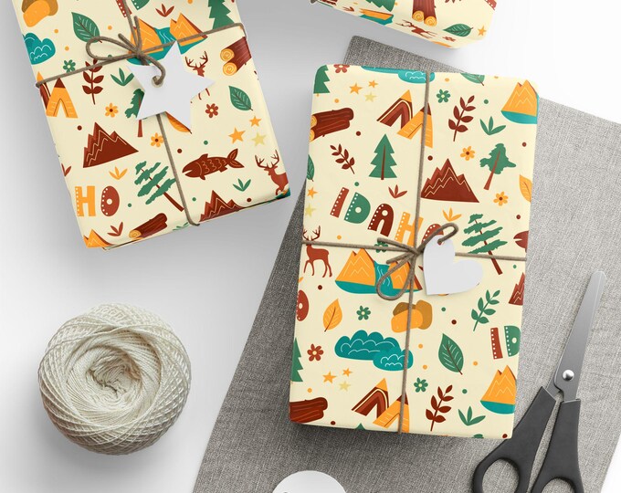 US State Gift Wrap, Idaho State Wrapping Paper, Idaho State Gift Wrap, Folk Art Style Wrapping Paper, Scandinavian Style Gift Wrap