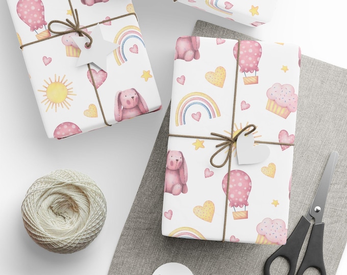 Baby Shower Gift Wrap, Rainbow Gift Wrap, Newborn Baby Gift Wrap, Baby Gift Wrap, Baby Boy, Baby Girl Gift Wrap, Celebration Gift Wrap