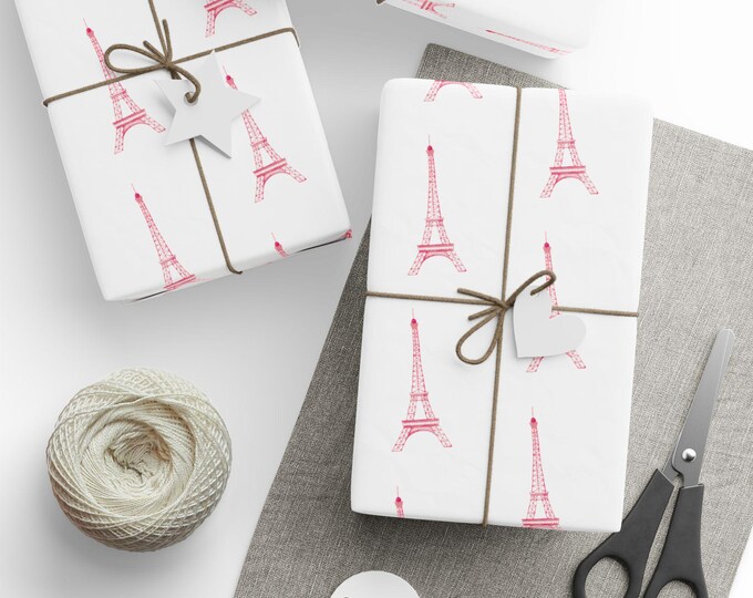 Pink Paris Lifestyle Gift Wrap, Pink Eiffel Tower Gift Wrap, Pink Gift Wrap, Paris Wrapping Paper, Paris Lovers Gift Wrap