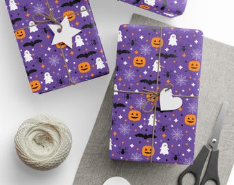 Halloween Wrapping Paper, Spooky Halloween Gift Wrap, Halloween Gift Wrap, Spooky Halloween Birthday Wrapping Paper, Premium Gift Wrap