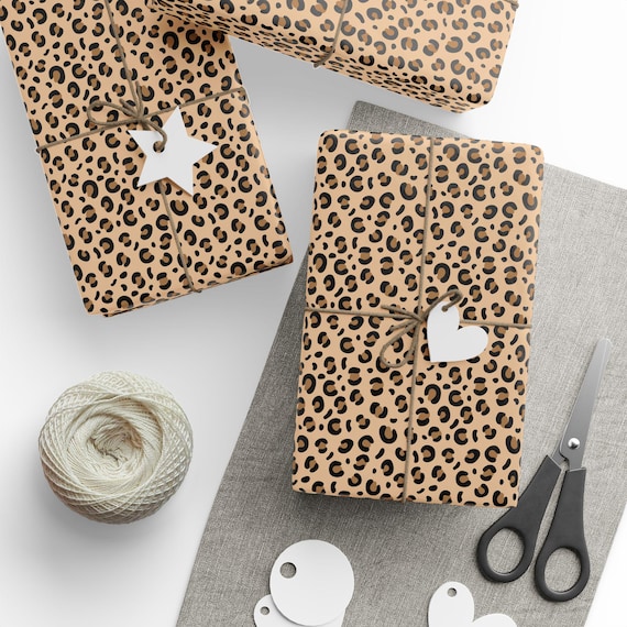 Leopard Print Gift Wrap: Trendy Animal Print, 90 GSM Gloss Paper