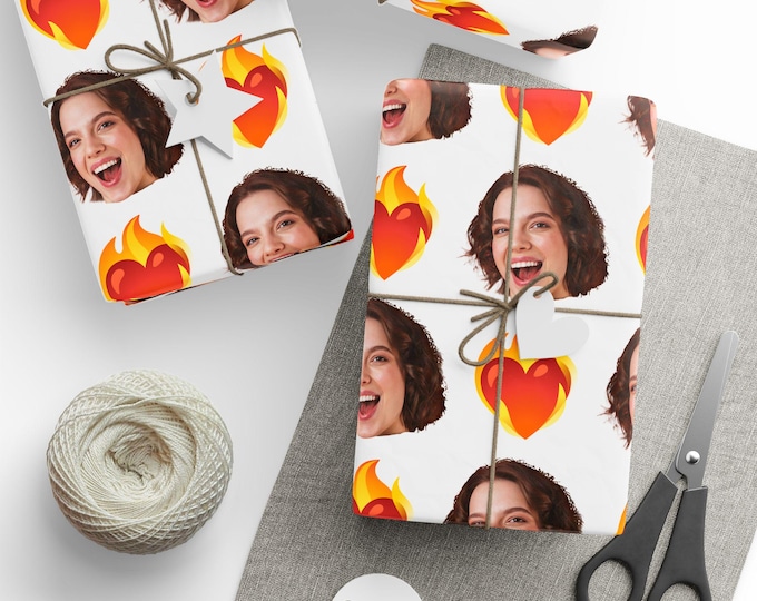 Custom Photo Wrapping Paper, Valentines Day Gift Wrap, Hot Girlfriend Gift Wrap, Hot Wife Wrapping Paper, Personalized Gift Wrap