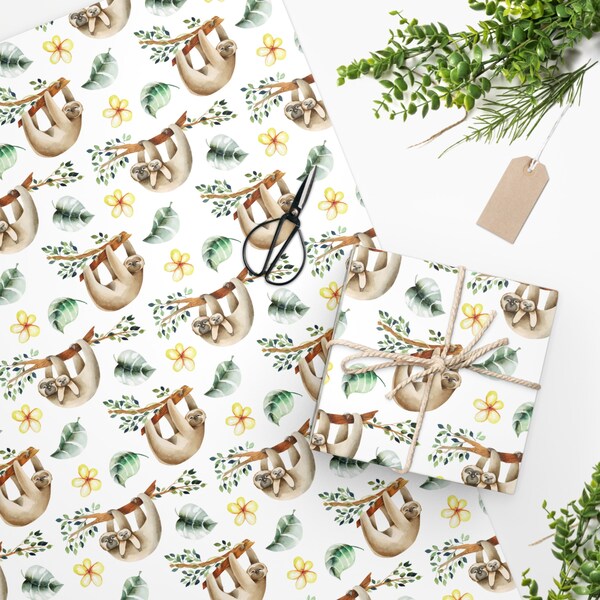 Sloth Wrapping Paper Etsy