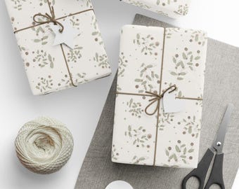 Floral Wrapping Paper, Wedding Gift Wrap Roll, Minimalist Floral Design, Gift Packaging Supplies, Flower Patterned Paper, Eco-Friendly Wrap
