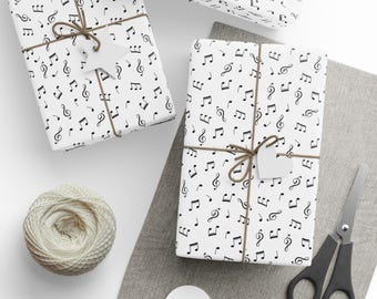 Musical Notes Gift Wrap: Music Teacher Wrapping Paper