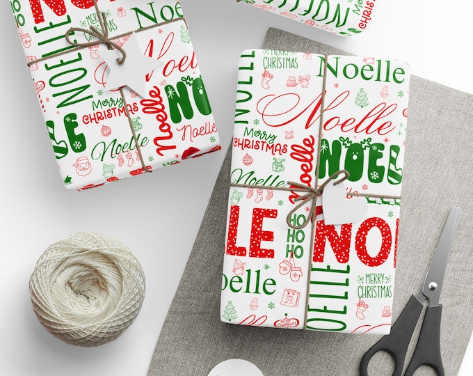 Personalized Christmas Wrapping Paper: Custom Name Gift Wrap