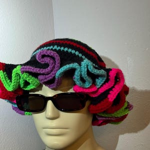 Wavy Crochet Bucket Hat, Crochet Bucket Hat, Unisex Crochet Bucket Hat, Summer Accessories, Multi-Color Crochet hats, Crochet Hats, Crochet