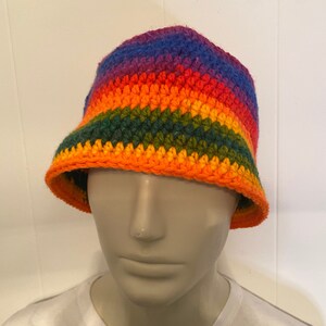 Rainbow Crochet Bucket Hat, Bucket Hat, Unisex Crochet Bucket Hat, Summer Accessories, Multi-Color Crochet hats, Crochet Hats, Crochet