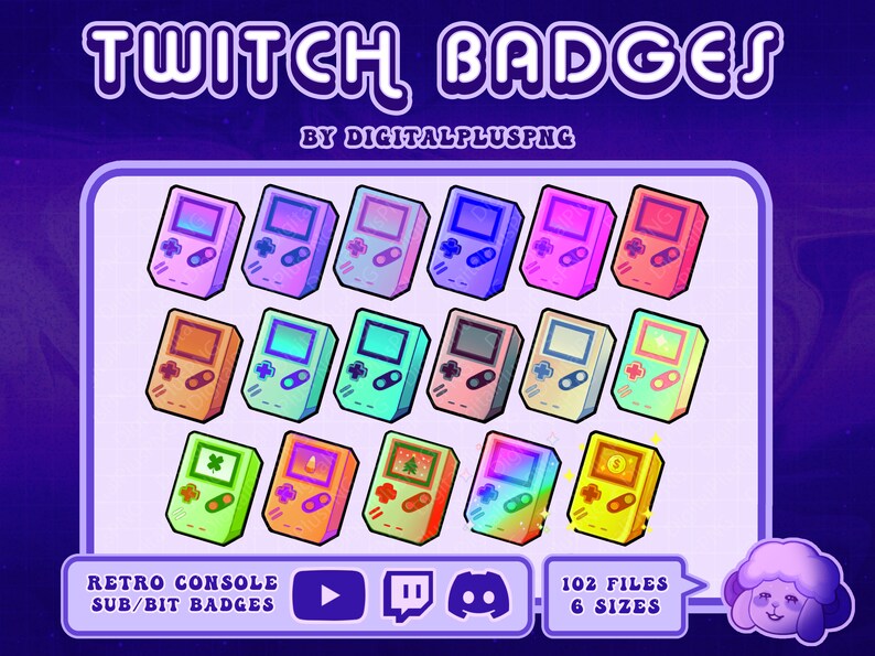 Retro Game Handheld Aesthetic Badges for Twitch/discord/youtube Sub