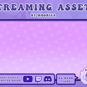 Animated Starry Cute custom overlay | Stream Background Decoration | Kawaii Aesthetic 4K Resolution