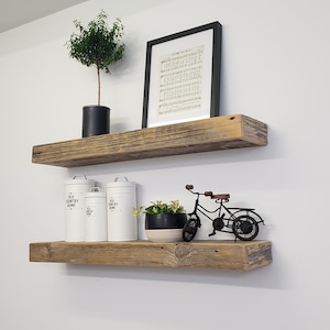 100% AUTHENTIC RECLAIMED WOOD Floating Shelf, Barn wood Shelf, Industrial, Rustic, Wall, Wooden, Mid Century Modern, Vintage, Farmhouse