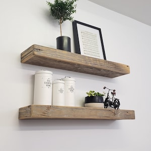 100% AUTHENTIC RECLAIMED WOOD Floating Shelf, Barn wood Shelf, Industrial, Rustic, Wall, Wooden, Mid Century Modern, Vintage, Farmhouse