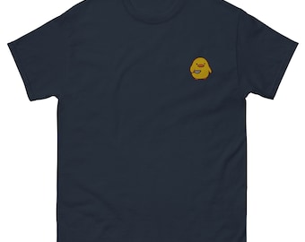 T-shirt med broderad anka, broderad kortärmad herrtröja