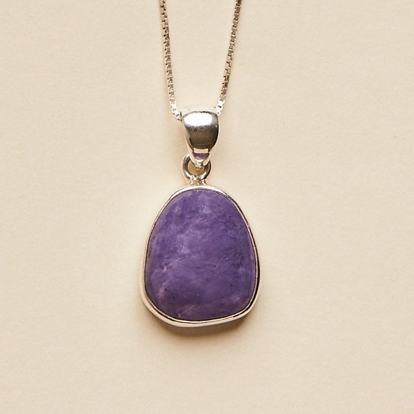 Charoite Pendant - Handmade & Genuine Gemstone Jewelry - Sterling Silver Jewellery