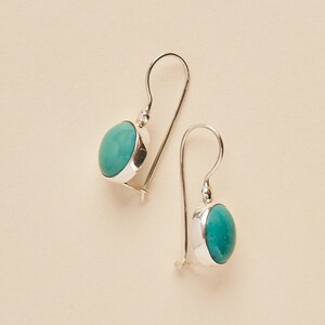 Turquoise Earrings - Handmade Gemstone Jewelry - Sterling Silver Jewellery