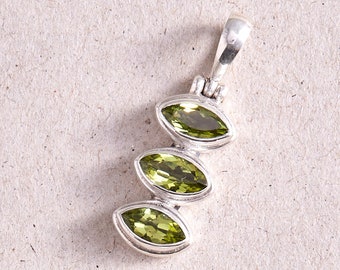 Peridot Pendant (multi) - Handmade & Genuine Gemstone Jewellery - Sterling Silver Jewelry