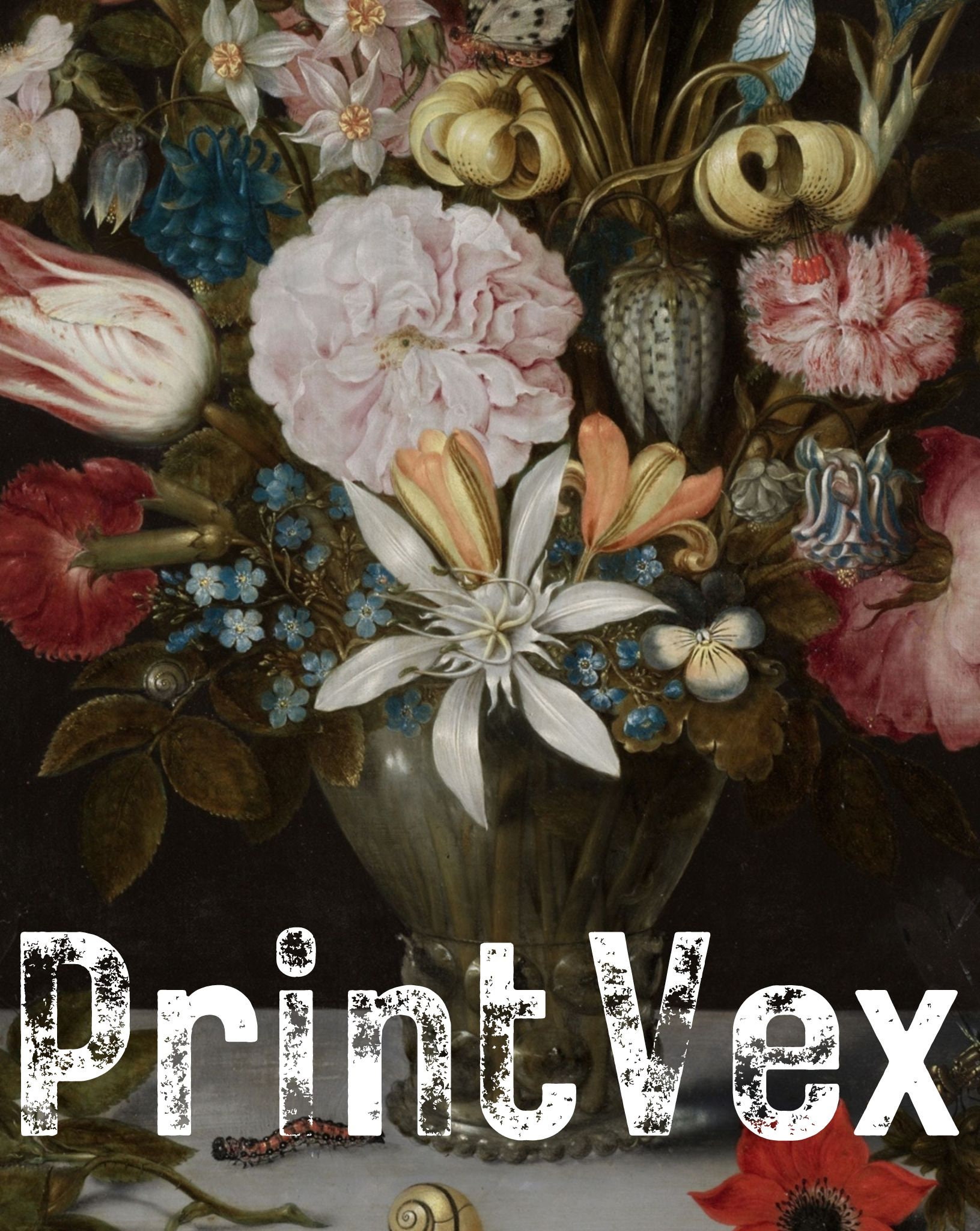 Dark Flower Painting Printable Art Moody Floral Wall Art - Etsy
