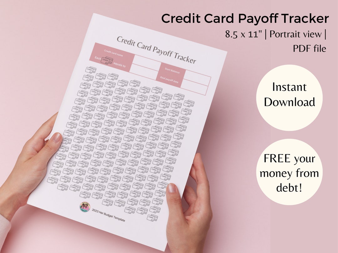 Credit Card Payoff Tracker Printable Debt Free Tracker - Etsy