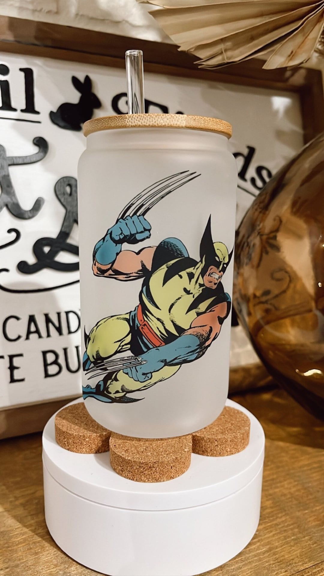 16oz Wolverine Glass Cup, X-Men Wolverine Beer Can Glass Cup, X-Men Cup, Wolverine, Kids Cup, Coffee Cups, Iced Coffee Cups