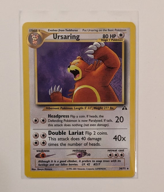ursaring pokemon card Dark White Legendary Treasures Radiant Collection Single Card Common Ursaring RC16 Neo Discovery Ursaring 34/75 [non-holo