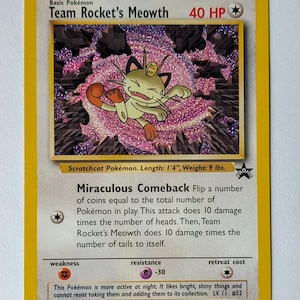 Team Rocket&#39;s Meowth #18 WOTC Promo - Near mint/light play