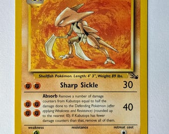 KABUTOPS - 9/62 - Fossil Set - Holo - Pokemon Card - Exc / Near