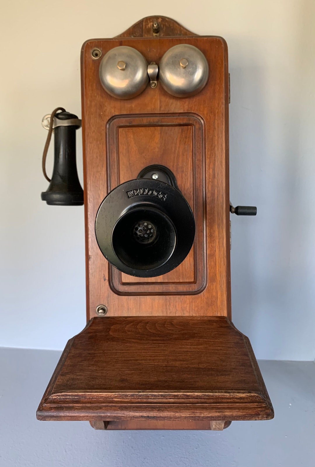 1900s Kellogg Antique Wooden Phone Nicely Refurbished. Etsy