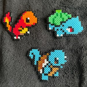 Kanto starters Perler beads!