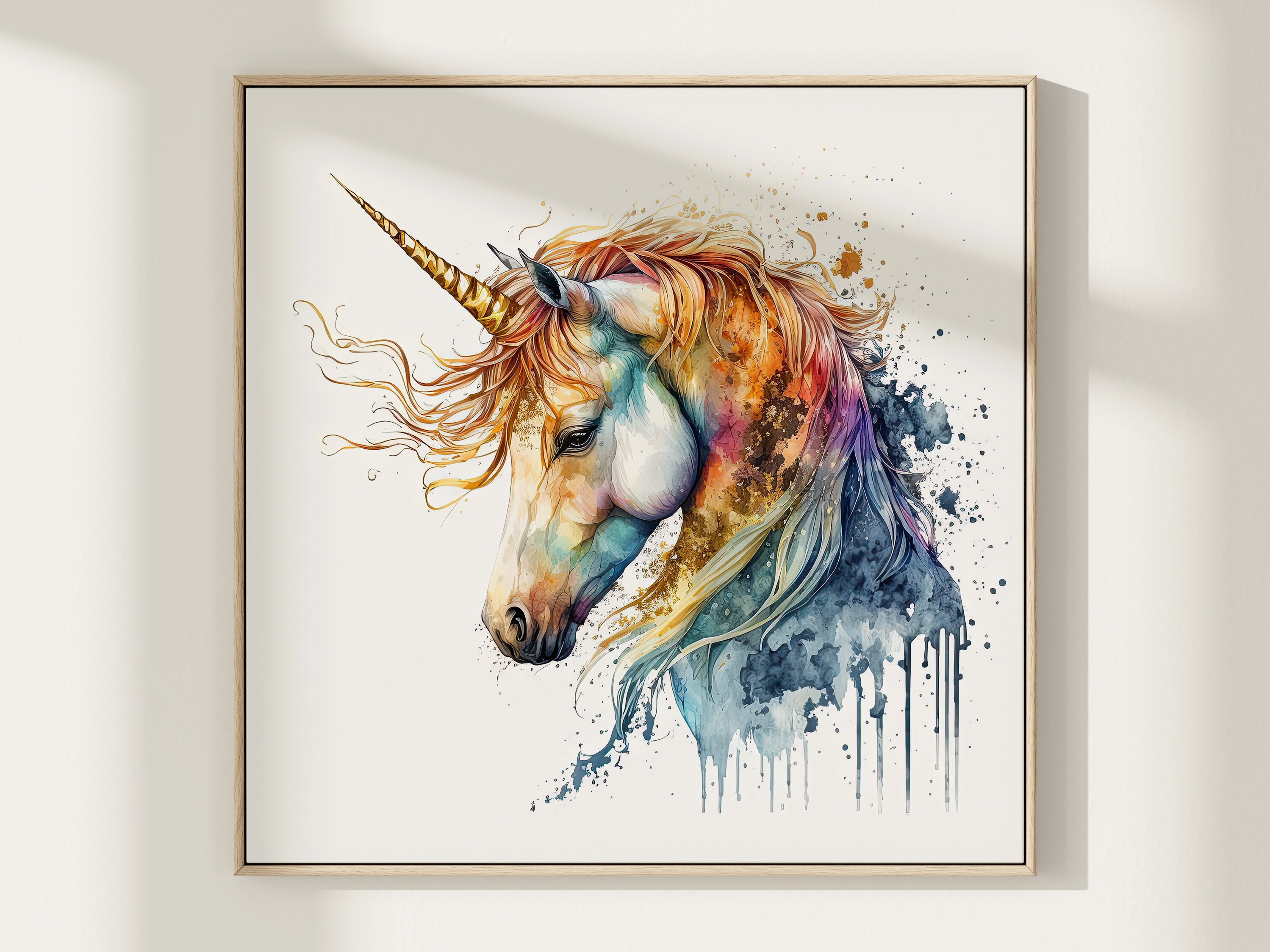 Unicorn Printable Wall Art Unicorn Nursery Wall Art Rainbow - Etsy