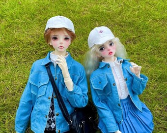 1/3 1/4 1/5 1/6 Uncle BJD Doll Denim Jacket, Fashion Cool Boy Girl Casual Clothing