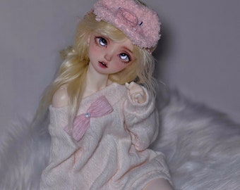 1/4 Msd BJD Doll Pink Sweater Suit, Fashion Girl Casual Clothing, Eyeshade+Sweater+Socks