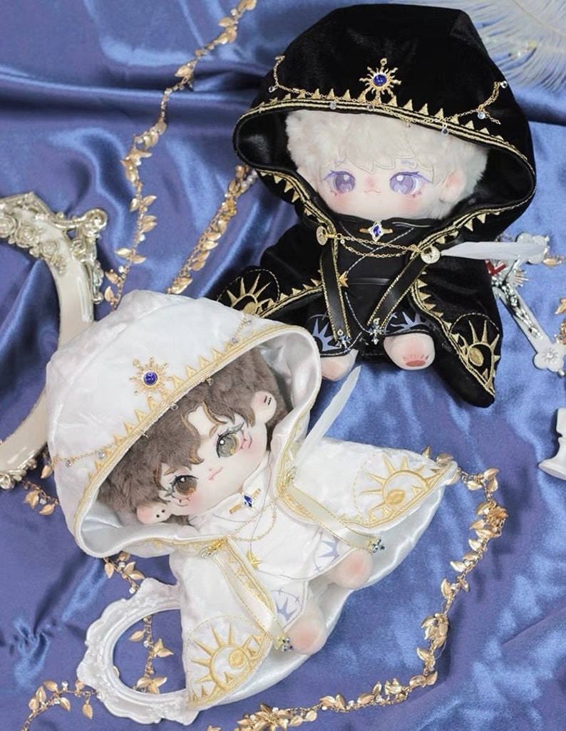 Ropa mágica de sacerdote de muñeca de algodón de 20/10cm, traje de muñeca de felpa para niño con estilo imagen 3