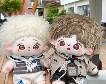 20cm Cotton Doll, Cute Brown White Hair Boy Plush Doll, Gift For Girl and Boy