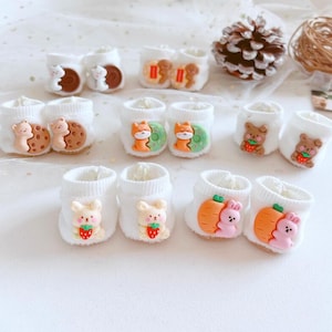 7 Types 20cm Cotton Doll Shoes, Plush Doll Shoes, Cute Animals Cookies Soft Shoes