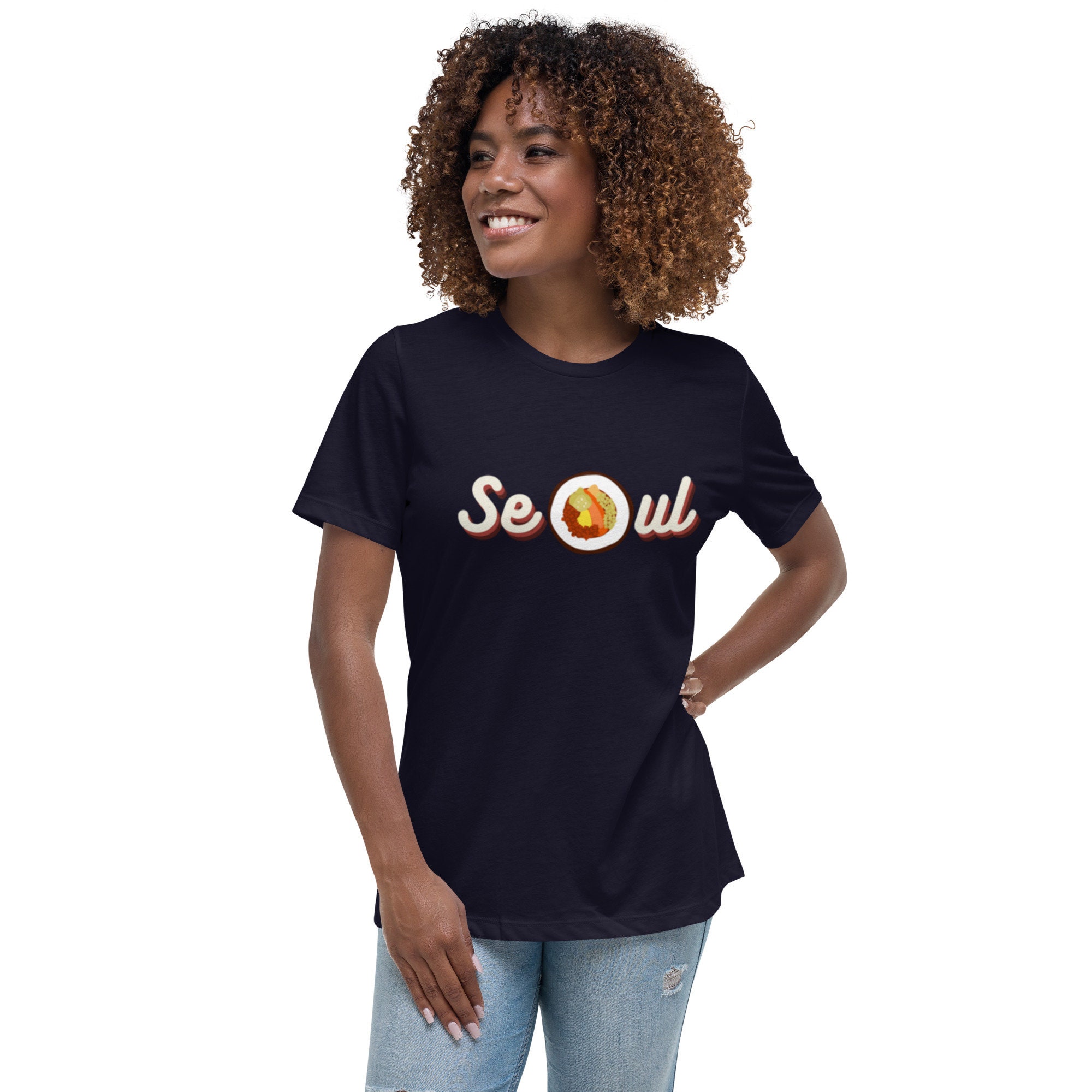 Oversized Paris Seoul Scene Print Tee