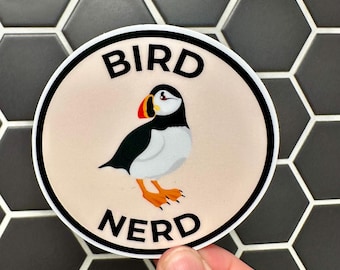 Bird Nerd Sticker: Atlantic Puffin Vinyl Decal