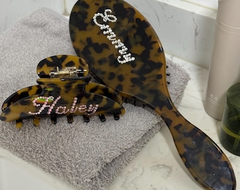 Personalizowana szczotka do włosów z kryształkami | Personalizowana szczotka do włosów | Personalizowana szczotka | Prezent dla druhen | Prezent urodzinowy dla dziewczynki
