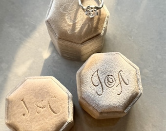 Personalized Ring Box, Custom Wedding Ring Holder, Elegant Velvet Ring Box, Engagement Ring Box Gift, Gift for Her