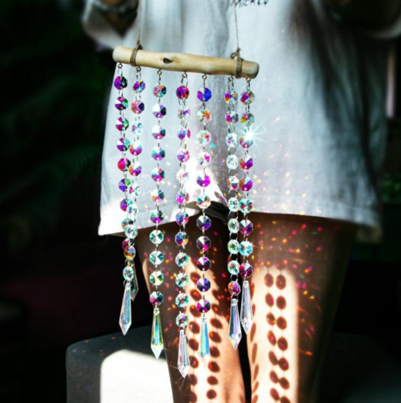 Crystal sun catcher, handmade with various gemstones image 2
