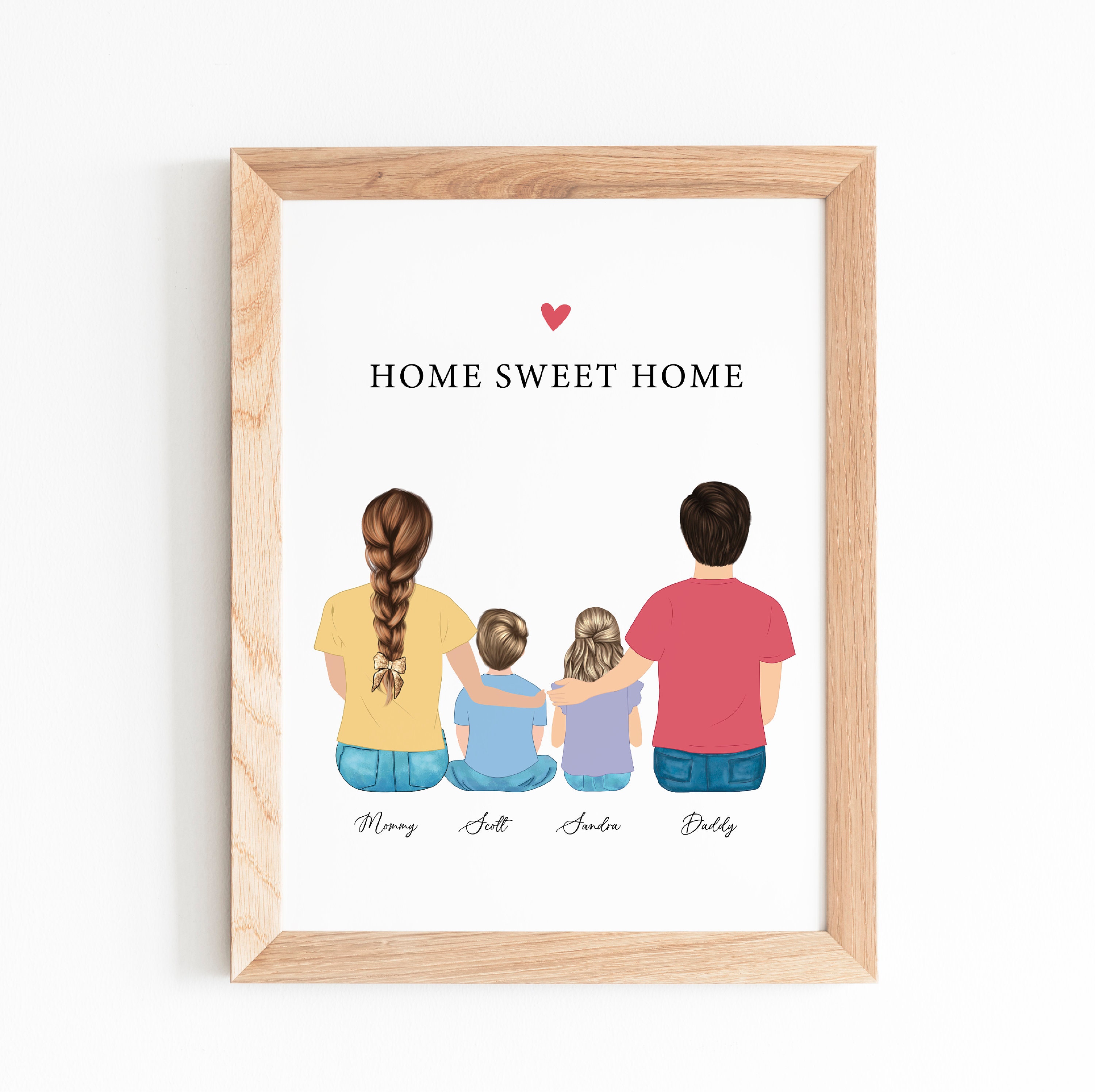 Personalized Framed Wall Art for Family With Toddler, Mother's Day Gift ...