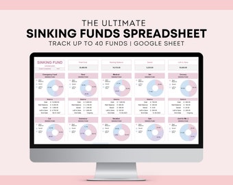 Sinking Fund Spreadsheet for Google Sheets |  Savings Tracker | Finance Planner | Cash Savings Spreadsheet | Savings Template