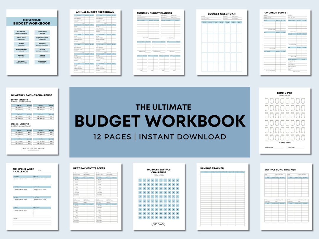 The Ultimate Budgeting Workbook | Annual, Monthly, Paycheck Budget
