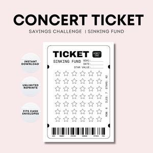 Konzert Ticket Sinking Fund Savings Tracker Challenge | Festivalticket Spar-Budget