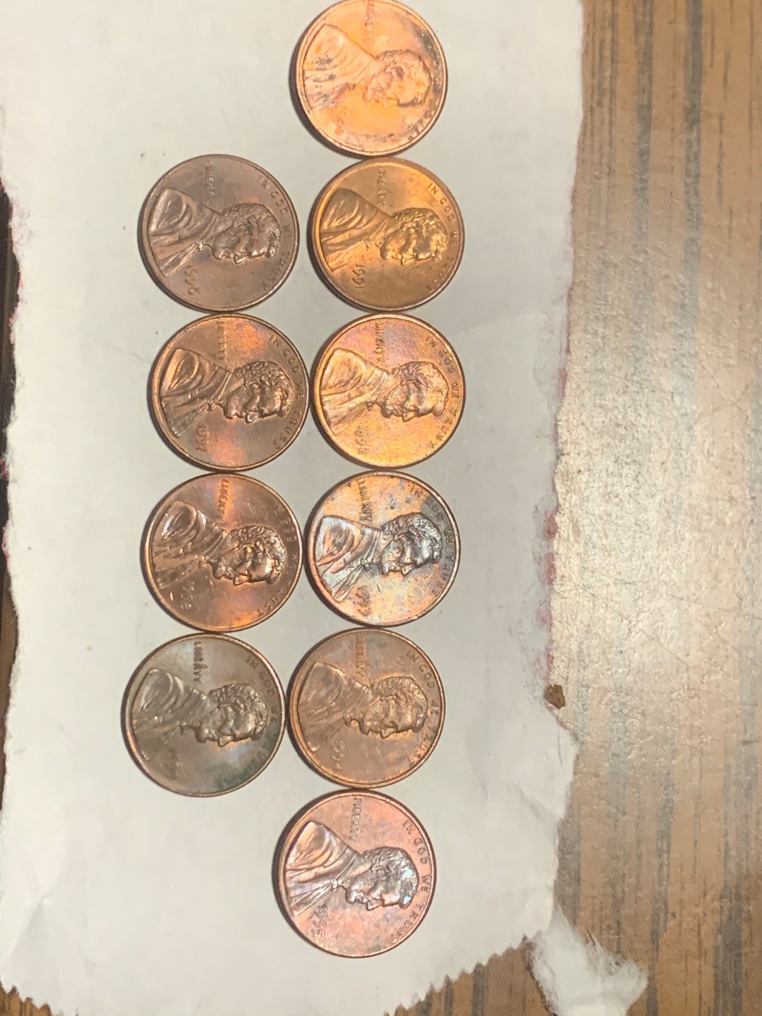 Rare Colorful 1990s Lincoln Memorial Penny With Rare Errors Set ...