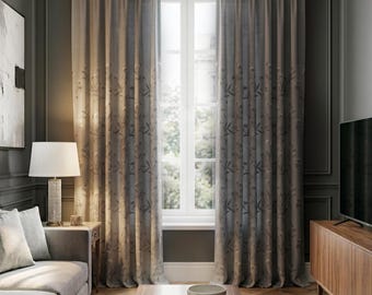 Light Blue Curtains,Floral Embroidery Drapes,Window Treatments Curtains,Custom Curtain Panels,Living Room Curtains