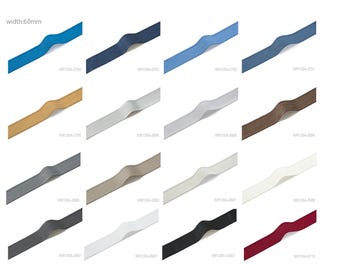 Adornos para cortinas, cojines y cortinas de 60 mm de ancho, disponibles en una amplia gama de colores, se venden cortados a medida.