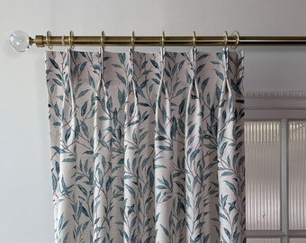 Country Rustic Style Leaves Pattern Printed Drapes,Window Treatments Curtains,Custom Curtain Panels,Living Room Curtains