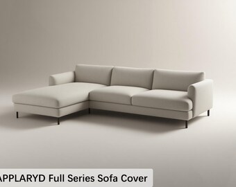 Funda a medida para sofá ÄPPLARYD. Funda hecha a mano para sofá, ideal para una sala de estar acogedora.